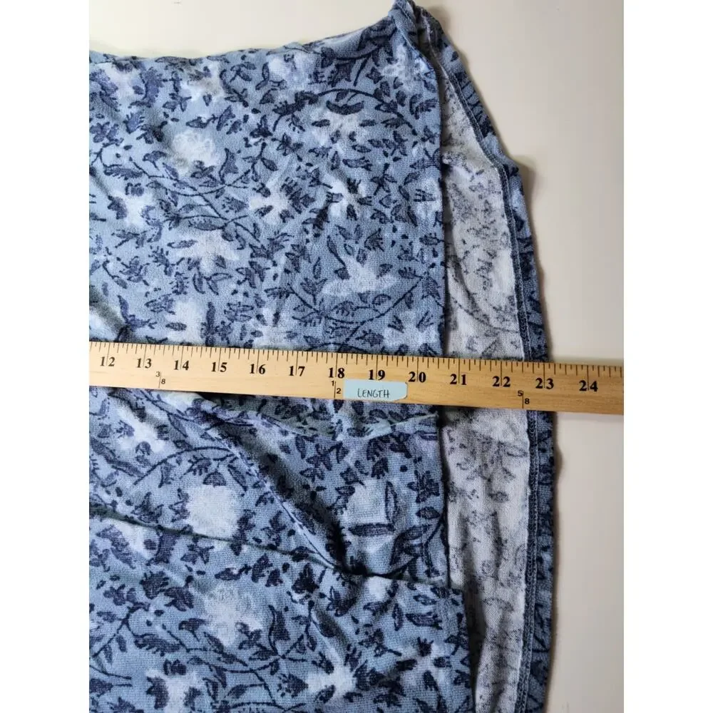 3 piece LUCKY BRAND Blue White Floral Pajama Set (top, shorts, pants) SZ XXL - Picture 6 of 10
